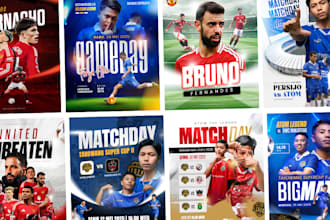 create matchday poster and sports social media design