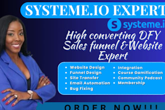 build dfy systeme io website systeme io sales funnel landing page click funnel