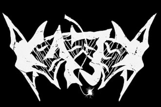 do psychedelic, stoner, rock, metal for your band logo