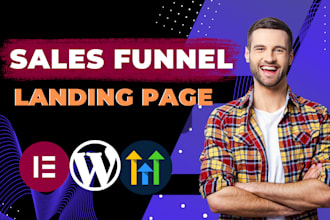 build wordpress landing page sales funnel and high converting sales page