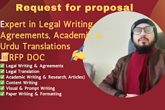 expert in legal writing, agreements, proposal rfp concepts
