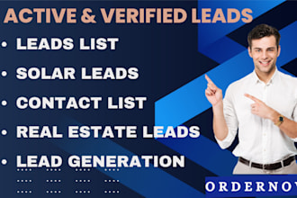 provide contact list, lead genertion, solar leads, lead list, real estate leads,