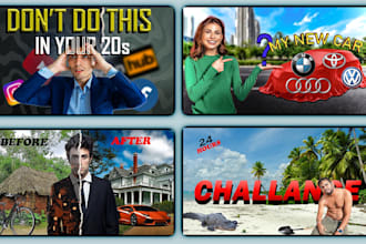 design podcast, gaming and other types thumbnails for youtube