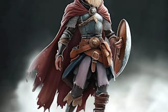 create a game character art character in unique style