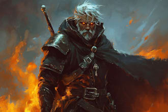 create a dnd art and d and d character for you
