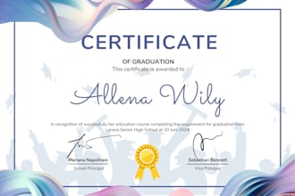 design completion, appreciation and achievement certificate