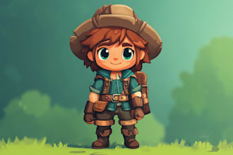 design 2d game character and sprite