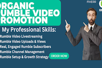 massively promote and advertise your rumble page, video, followers