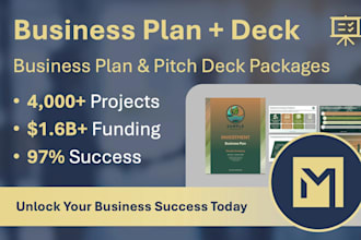 prepare an investor ready business plan and pitch deck for start ups
