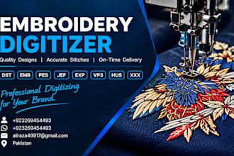 digitize embroidery logo into dst pes emb files