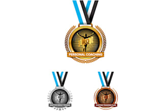 design own branded gold medal badge logo