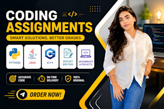 do python assignment  java, cpp, report writing and  html