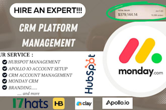 set up clay, hubspot CRM, zoho, 17hats CRM, apollo io, dubsado, zapier, API zaps