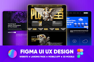 do figma design for apps, landing pages and 3d models
