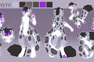 create a furry fursona reference sheet