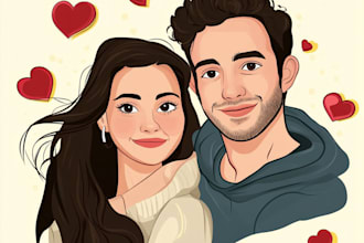 do a family portrait as a cartoon