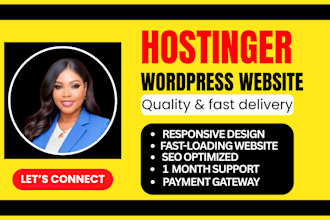 setup or fix wordpress hostinger website redesign  hostinger website design