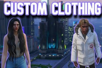 design custom clothing, peds, stuff for fivem or gta 5