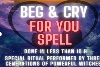 cast ultimate double love spell beg cry for me regret spell