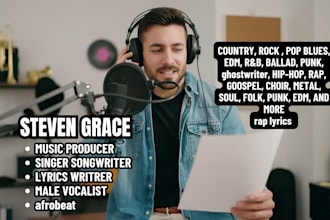 be your lyrics writer male rock singer gospel music producer rnb edm pop singer