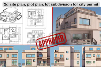 2d site plan, plot plan, lot subdivision for city permit