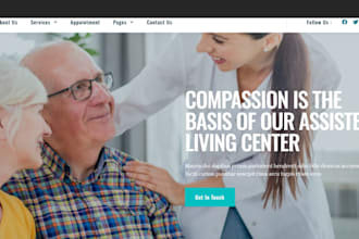 home care website healthcare senior care website elderly care assisted living