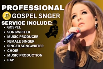 be your female country gospel singer, songwriter, jazz song, music producer