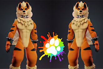 do vrchat avatar, vrc character, furry avatar, second life 3d model for vtuber