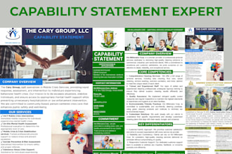 design unique federal government capability statement, business capability