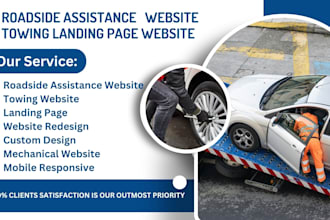 roadside assistance website, towing website, mechanic landing page