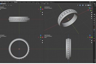 design custom jewelry, 3d cad model jewelry for printing and rendering it