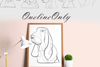 draw unique one line art,  minimalist line art
