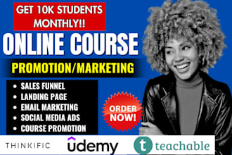 do online course promotion for more students udemy course marketing sales funnel