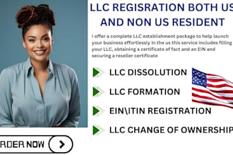 dissolve US llc, llc registration, close ein, boi report, itin, obtain ein