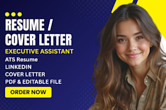 write professional executive resume cover letter job application remote job