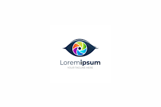 create a professional eye and camera lens logo for your brand