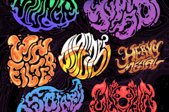 draw stoner rock doom psychedelic band logo
