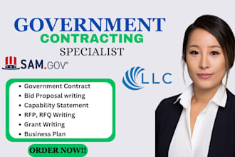 help in samgov reg, bid proposal,rfp,rfq contract research, capability statement
