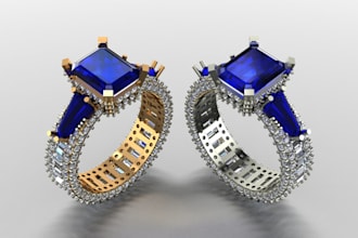 create 3d jewelry design and render it