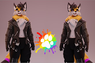 custom vrchat avatar furry avatar vrc avatar second life for 3d model and quest