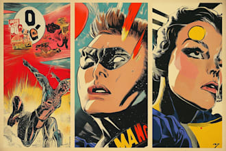 draw a retro vintage comic illustration