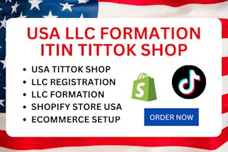 create a shopify llc USA store ecommerce business, itin for tiktok shop