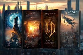 create a urban book cover design, fantasy or fiction