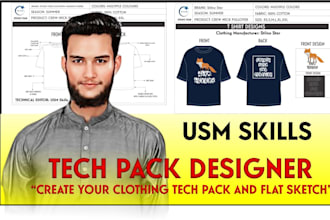 create tech pack for clothing manufacturer