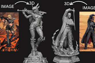 convert 2d to 3d model, image sketch to stl for 3d printing, 2d to 3dmodel