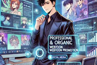 do professional and organic promotion for your webtoon, webcomic, manga,
