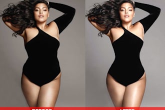do realistic photo retouching or body slimming with photoshop fast