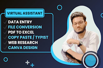 be your virtual assistant for data entry, typing, copy paste, file conversion
