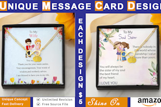do unique message card, dog tag and heart pendant design for shine on