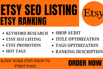esty product listing etsy SEO to rank listings on first page etsy optimization